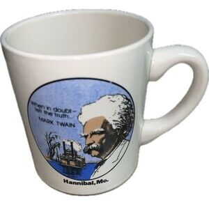 Vintage Coffee Cup 12oz R And N China Mark Twain “When in doubt- tell the truth”